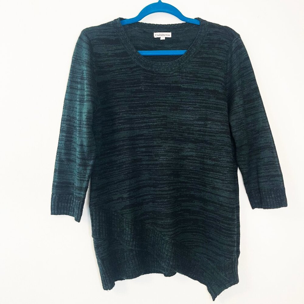 Croft & Barrow Teal Knit Sweater Large 3/4 Sleeve Lightweight Tunic Pullover